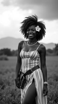 Very sexy woman in sexy outfit, photograph, best quality, long shot of a Delightful Aristocratic busty Burundian Harajuku Girl Woman