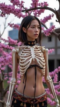 Very sexy woman in sexy outfit, photograph, Skillful cityscape with Acacia, elegant