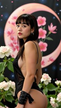 Very sexy woman in sexy outfit, photograph, Tinycore, electric indigo theme