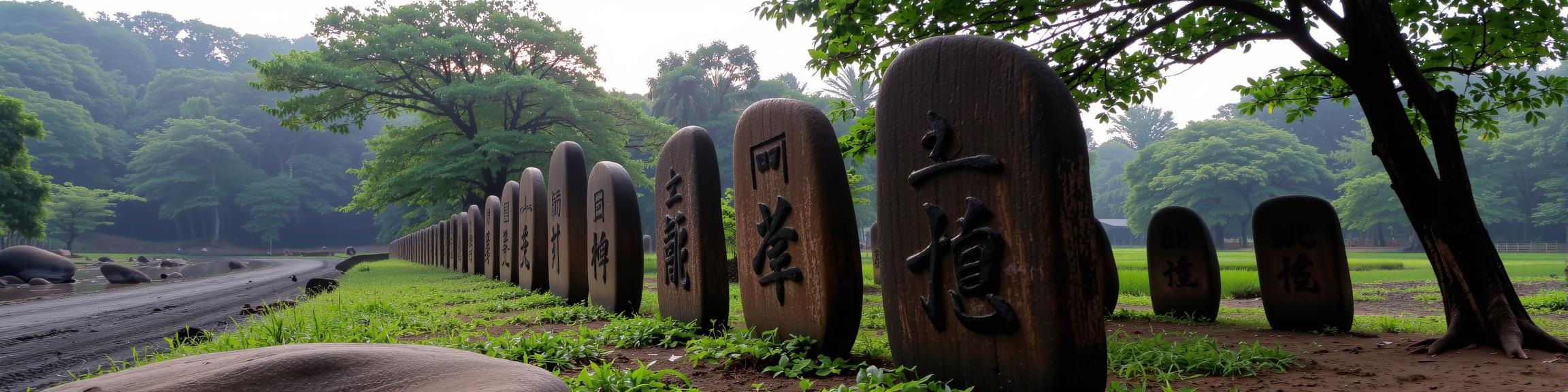photograph, lush vegetation and beach, Rule of Thirds, overhead angle of a Heisei Era Rune stones