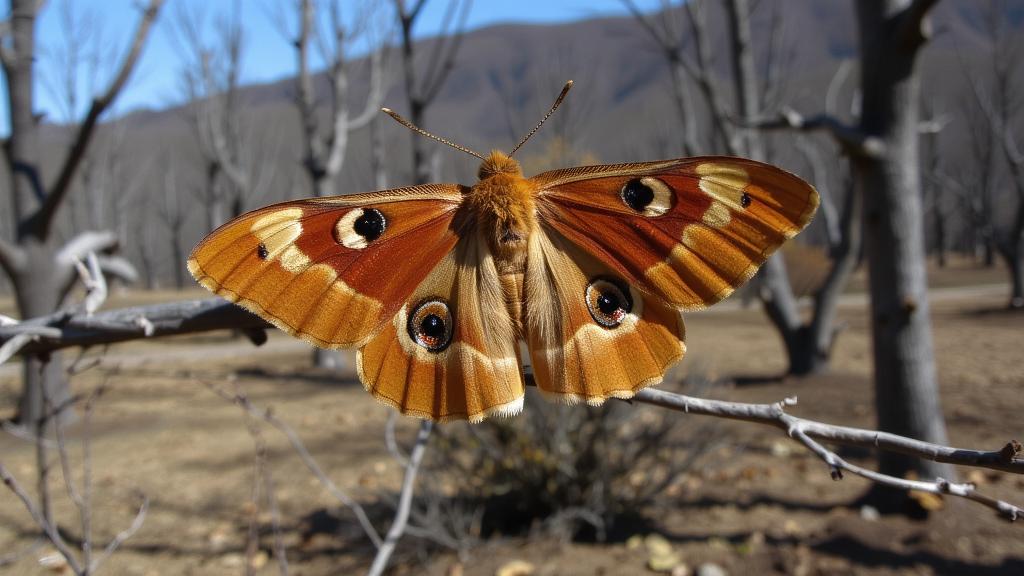 photograph, majestic, over the shoulder shot of a Inappropriate Horrifying Madagascan Moon Moth , plain Controversial background