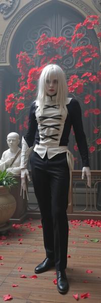 art by Lori Earley and Giuseppe de Nittis and Cory Loftis , photograph, intricate background, body shot of a Paradoxical Vampiric Armed Changer