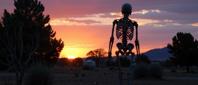 photograph, elegant, rear angle of a Glow In The Dark Unusual Navajo Skeleton of Renewal , it has attractive details
