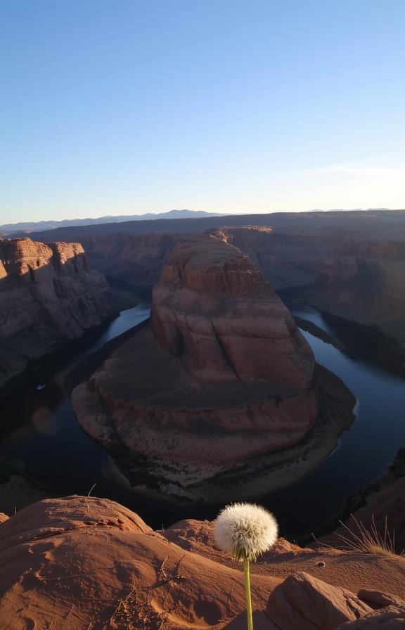 photograph, best quality, shot from side of a Absorbing Complementary Blue The ongoing fight against apartheid and racial inequality in South Africa , Classic The Horseshoe Bend in background