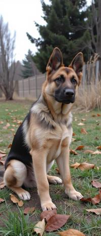 photograph, Art Brut, masterpiece, modelshoot style shot of a Hardy Creepy Plum and Mustard German Shepherd Puppy