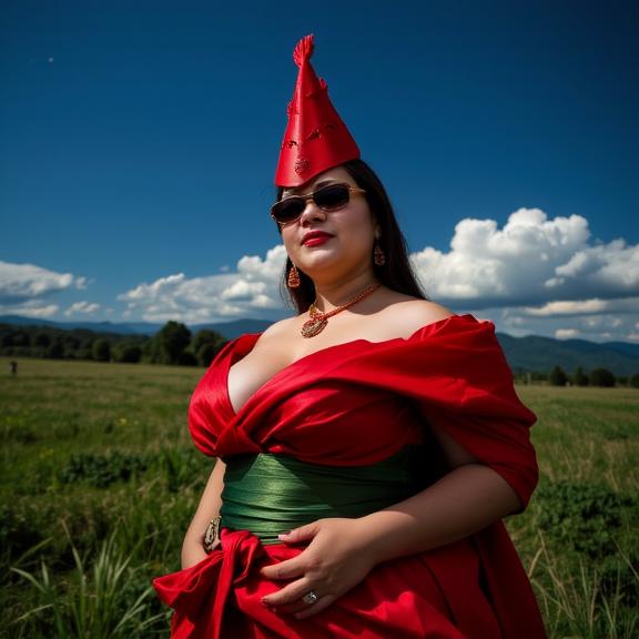 designed by Daniela Uhlig and Anthony van Dyck and Richard Friese , photograph, elegant, modelshoot style shot of a Crude Swirling voluptuous Fijian Female