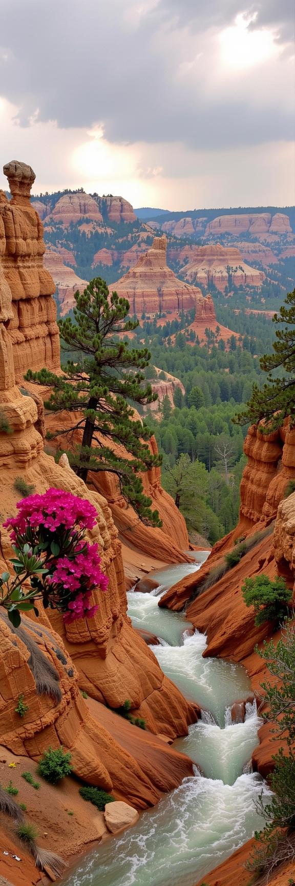 designed by August Friedrich Schenck and Pascal Blanch and Maurice Utrillo and Henryk Gotlib , photograph, behance, landscape of a Unexpected Parched Bandipur and Balanced Grunge Bryce Canyon National Park
