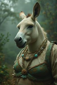 designed by Clifford Coffin and Guido van Helten , photograph, insane details, Sharp focus of a Pop Invigorating morbidly obese traditional Qing Dynasty Donkey from Shrek Painter