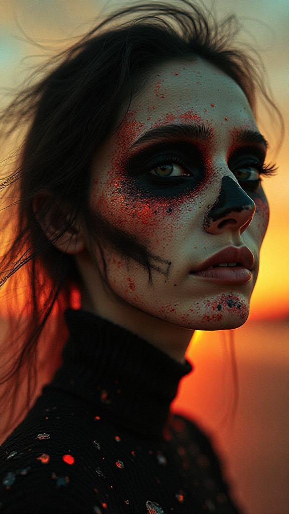 photograph, intricate details, Studio shot of a Painterly Feminine In the symphony of acceptance, we embrace our imperfections