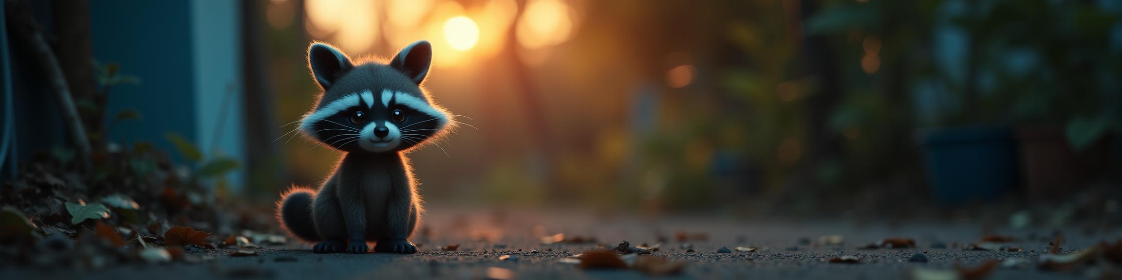 photograph, good looking, shot from side of a TinyRaccoon Pok mon , it is very Glib and Divine