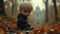 art by Archillect and Bill Brandt and Doug Aitken , photograph, highly detailed, low angle shot of a Chibi Middle Aged skinny Emo Edward Elric