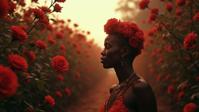 stylized by Nobuyoshi Araki and Clemens Ascher and Martin Parr , photograph, crowded vegetation with Roses, elegant