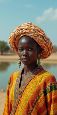 art by Hassan Hajjaj and Bert Hardy and Thomas H fner , photograph, pop art influences, vibrant portraits