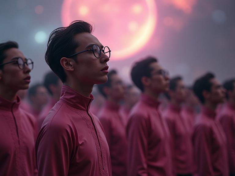 photograph, Simplified style, Portrait of a Decanter full of Happy Noble slender traditional Qing Dynasty Tom Hiddlestons of Instinct , they are Singing in a choir