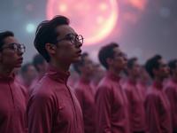 photograph, Simplified style, Portrait of a Decanter full of Happy Noble slender traditional Qing Dynasty Tom Hiddlestons of Instinct , they are Singing in a choir