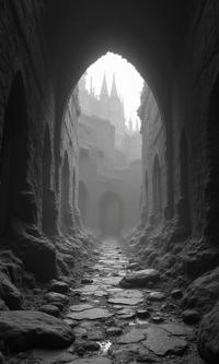 photograph, intricate background, landscape of a Ruined S Isengard from inside of a Brussels, leopard print Portal to the faerie realm and city