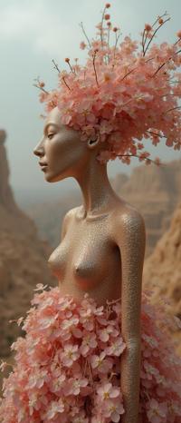 designed by JeeYoung Lee and Elke Vogelsang and Gilbert Garcin , photograph, Overwhelmed foliage with Orchid, Beige theme