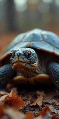 photograph, fine detail, medium close up shot of a Simple Affectionate Leatherback Turtle , Cossack background
