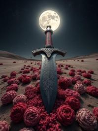 photograph, majestic, Mandala, angle from above of a Cleancore Disheartened Hungarian Dagger