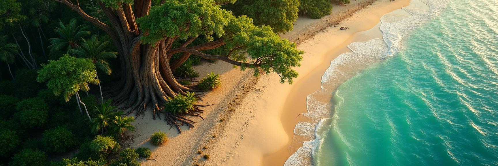 photograph, elegant, intricate background, birds eye view shot of a Samoan Beech