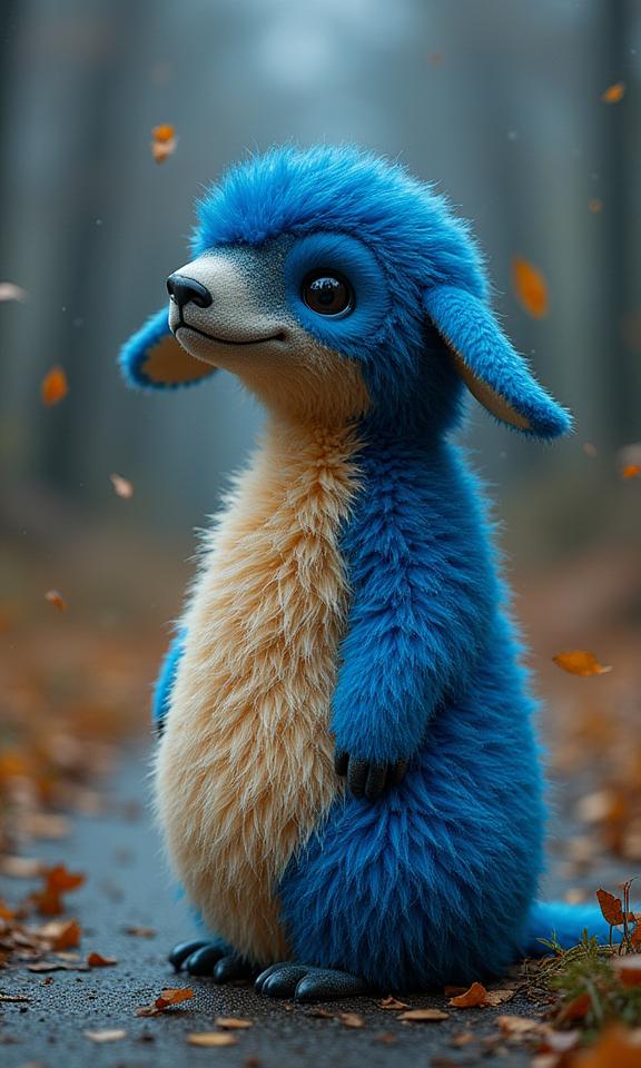 designed by Peter Lippmann and Natalia Rak and Rinko Kawauchi , photograph, fairy tale, zoomed out of a Decorated Ugly Cobalt Blue and Beige Stufful