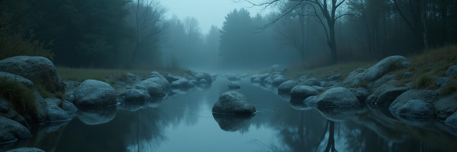 stylized by Storm Thorgerson and Signe Vilstrup , photograph, desolate pond and garden, Gamerpunk
