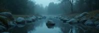 stylized by Storm Thorgerson and Signe Vilstrup , photograph, desolate pond and garden, Gamerpunk