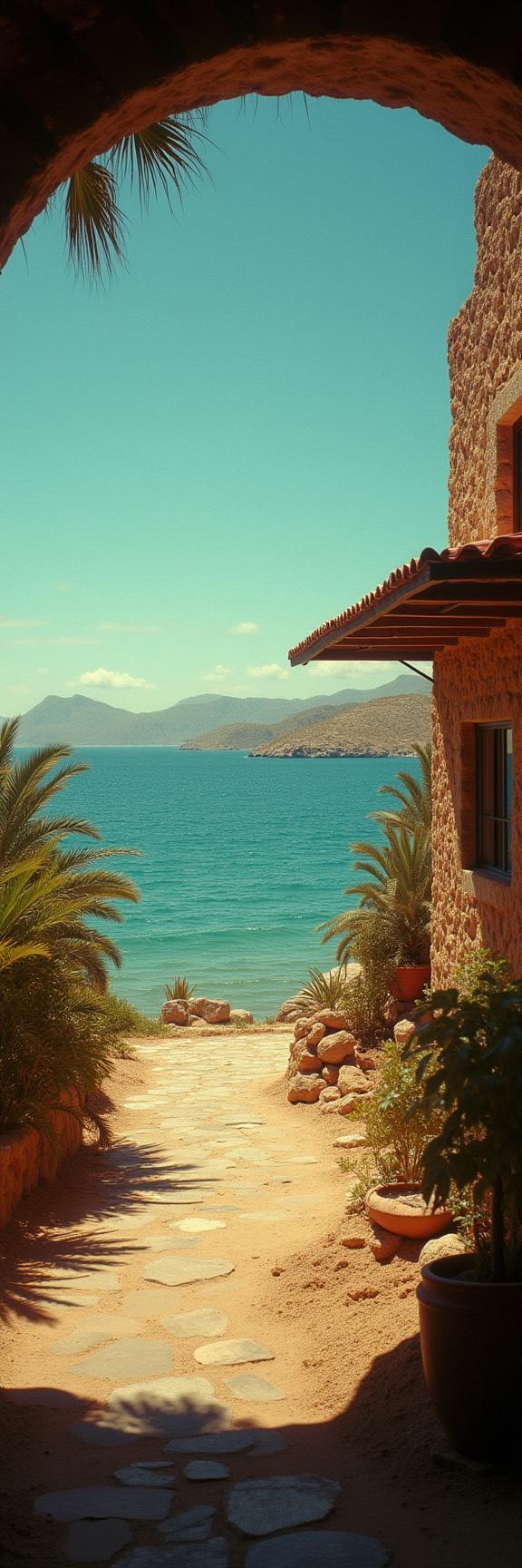 designed by Paul Fusco , photograph, polished, landscape of a Caracol from inside of a Port