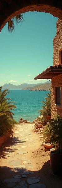 designed by Paul Fusco , photograph, polished, landscape of a Caracol from inside of a Port