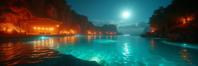 photograph, behance, wide shot of a Underwater Tranquil Samoan Arena , it is designed by Bose