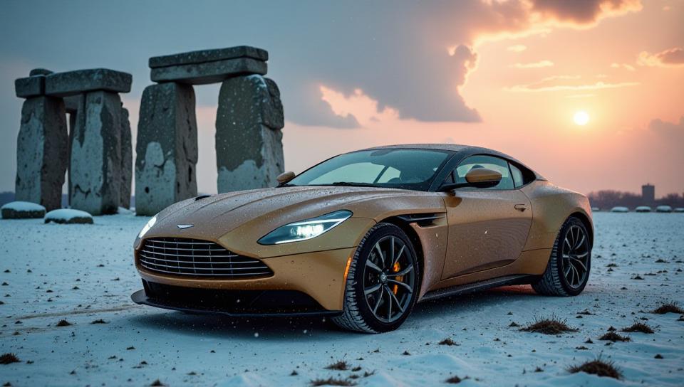 photograph, stylized, body shot of a Tibetan Aston Martin of Insanity , it is very Gilded Age and High fashion