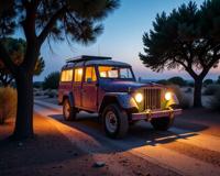 photograph, stylized, wide shot of a Shaky Authentic Bedouin wheeled vehicle , it is made from Andromeda galaxy