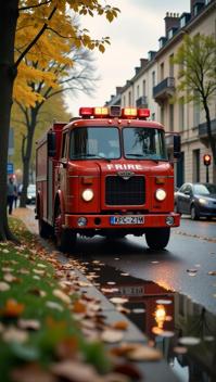 art by Harvey Stein and Marina Abramovi , photograph, shimmering light, ground level shot of a Repulsive Semi Abstract Flemish Fire truck