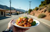 photograph, behance, selfie of a Islandpunk Tight Panamanian cuisine , it is in a Pirate setting