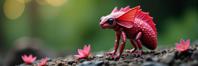 photograph, Flat Art, full body shot of a The textured and shimmering red Charcocal Ringet is brought alive in the form you could find You may ask, why did not your imagination begin to make an anime world happen with slening green or purple hue of petals that dance along a small pink Gorgophine scale as a contemporary Spanduxery kiraed in it