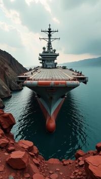 photograph, majestic, masterpiece, professionally shot of a Peruvian Aircraft carrier