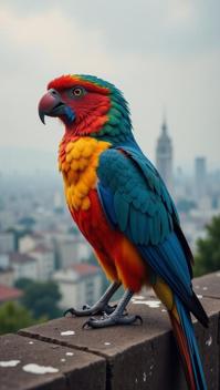 by David Burdeny and Keith Carter and Nick Knight , photograph, Happy, profile of a Rainbow Albanian Thunderbird