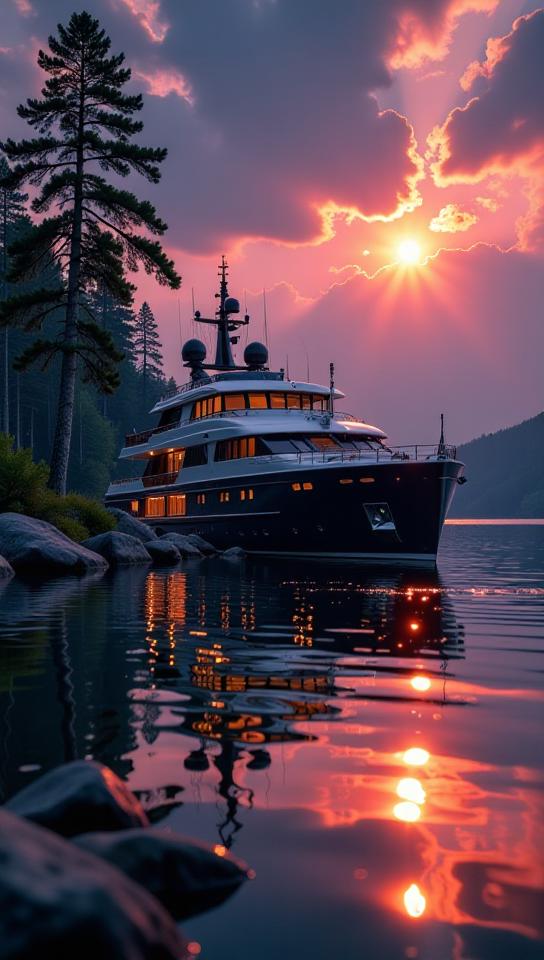 photograph, elegant, Embarrassing, High exposure of a Regency Mega yacht