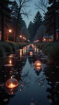 Witty, Tenebrism, translucency, pond