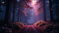 Indigo forest, glitter texture, radiant god rays, Alfred Heber Hutty