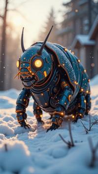 sci fi, by Paolo Soleri, digital art, robotic Caterpillar