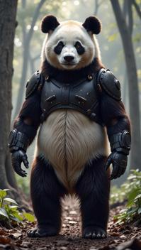 sci fi, by Ed Valigursky Vincent Di Fate , digital art, robotic Panda