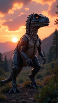 sci fi, art by Matti Suuronen, digital art, robotic Velociraptor