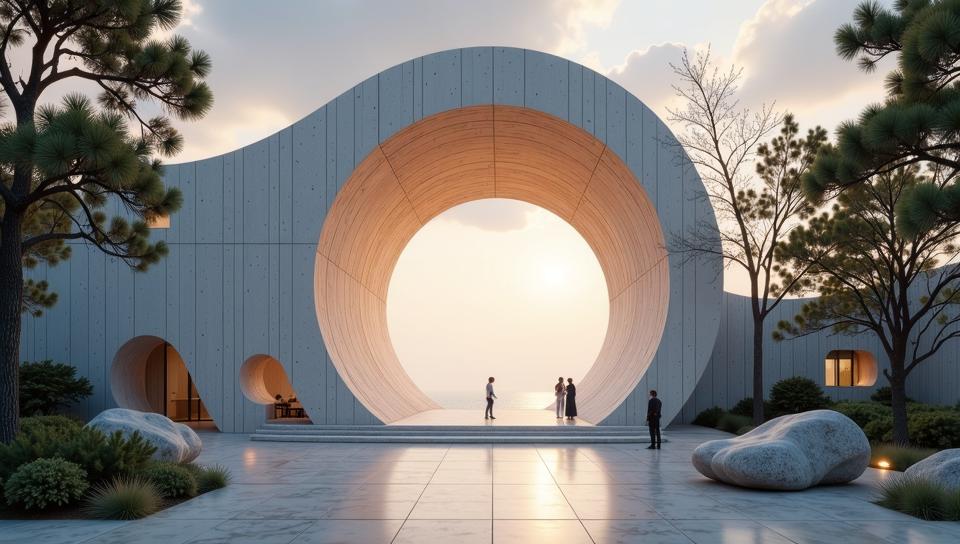 building, architecture of a Portal, attractive, stylized by Sou Fujimoto
