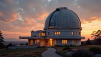 building, architecture of a Astronomical observatory , inspired by Bungie, at Golden hour