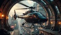 architecture of a Punks Helicopter, inside of a Mean The Grey Havens, Selective focus, extremely stylish