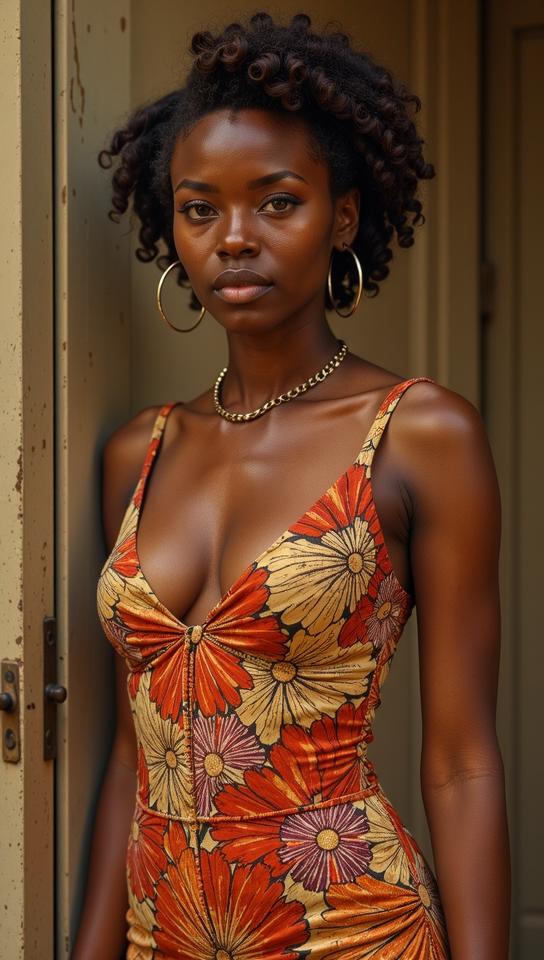 Sexy, Fashion photography of a surreal, Jamaican supermodel , in fashion outfit designed by Tom Ford