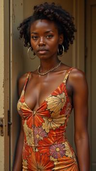 Sexy, Fashion photography of a surreal, Jamaican supermodel , in fashion outfit designed by Tom Ford