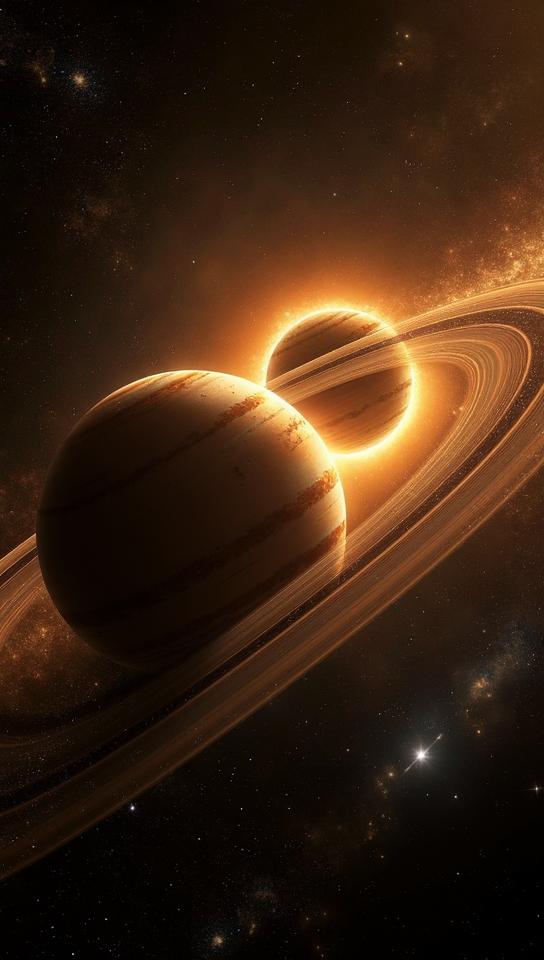 olive theme, Create a breathtaking illustration of the solar system from a unique angle, showcasing all eight planets with their distinctive colors and textures, including Saturn s stunning rings and Jupiter s Great Red Spot Include the Sun with prominent solar flares and a backdrop of distant stars and galaxies