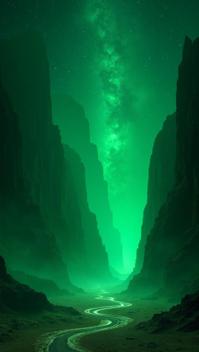 emerald theme, A mystical interpretation of the Valley of the Kings at night, with the spirits of ancient pharaohs ascending from their tombs to commune with the star filled sky, emphasizing the mystique and historical significance of the site